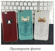 Тонкий силиконовый чехол с принтом "Питомцы в кармане" для Samsung G930F Galaxy S7 Бирюзовый