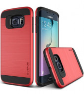 Двухслойный ударопрочный чехол с защитными бортами экрана Verge для Samsung G935F Galaxy S7 Edge Красный