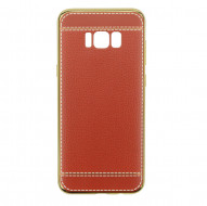 TPU с имитацией кожи для Samsung G955 Galaxy S8 Plus Светло-коричневый