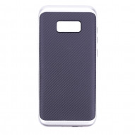 TPU+PC чехол MOTOMO (Carbon) для Samsung G955 Galaxy S8 Plus Серебряный