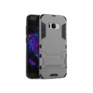 Ударопрочный чехол-подставка Transformer для Samsung G955 Galaxy S8 Plus с мощной защитой корпуса Металл / Gun Metal