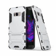 Ударопрочный чехол-подставка Transformer для Samsung G955 Galaxy S8 Plus с мощной защитой корпуса Серебряный / Satin Silver