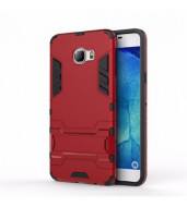 Ударопрочный чехол-подставка Transformer для Samsung Galaxy C7 с мощной защитой корпуса Красный / Dante Red