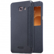 Кожаный чехол (книжка) Nillkin Sparkle Series для Samsung Galaxy C9 Pro Черный