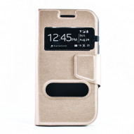 Чехол (книжка) с TPU креплением для Samsung Galaxy J1 Duos SM-J100 Золотой