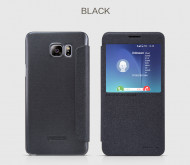 Кожаный чехол (книжка) Nillkin Sparkle Series для Samsung Galaxy Note 5 Черный