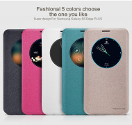 Кожаный чехол (книжка) Nillkin Sparkle Series для Samsung Galaxy S6 Edge Plus Розовый