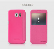 Кожаный чехол (книжка) Nillkin Sparkle Series для Samsung Galaxy S6 G920F/G920D Duos Розовый