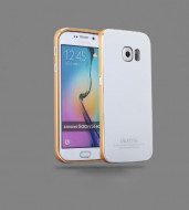 Металлический бампер Luphie с акриловой вставкой для Samsung Galaxy S6 G920F/G920D Золотой / Белый