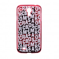 Пластиковая накладка "Буквы" для Samsung i9500 Galaxy S4 Красный