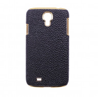 Пластиковая накладка с кожаной вставкой "змея" для Samsung i9500 Galaxy S4 Черный