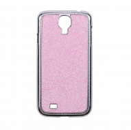 Хромированная накладка с блестками для Samsung i9500 Galaxy S4 Розовый