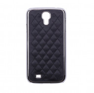 Хромированная накладка стеганная для Samsung i9500 Galaxy S4 Черный