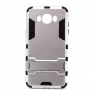 Ударопрочный чехол-подставка Transformer для Samsung J710F Galaxy J7 (2016) с мощной защитой корпуса Серебряный / Satin Silver