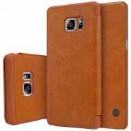 Кожаный чехол (книжка) Nillkin Qin Series для Samsung N930F Galaxy Note 7 Duos Коричневый