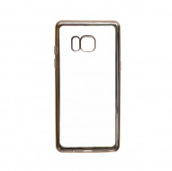 Прозрачный силиконовый чехол для Samsung N930F Galaxy Note 7 Duos с глянцевой окантовкой Золотой