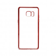 Прозрачный силиконовый чехол для Samsung N930F Galaxy Note 7 Duos с глянцевой окантовкой Розовый