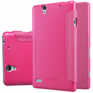 Кожаный чехол (книжка) Nillkin Sparkle Series для Sony Xperia C4 Розовый
