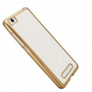Прозрачный силиконовый чехол для Xiaomi Mi 4i / Mi 4c с глянцевой окантовкой Золотой