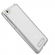 Прозрачный силиконовый чехол для Xiaomi Mi 4i / Mi 4c с глянцевой окантовкой Серебряный