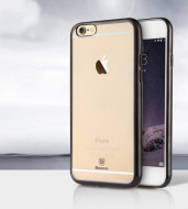 Прозрачный силиконовый чехол для Apple iPhone 6/6s plus (5.5") с глянцевой окантовкой Серый