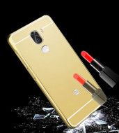 Металлический бампер с акриловой вставкой с зеркальным покрытием для Xiaomi Mi 5s Plus Золотой