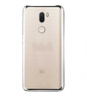 Прозрачный силиконовый чехол для Xiaomi Mi 5s Plus с глянцевой окантовкой Серебряный