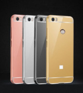 Металлический бампер с акриловой вставкой с зеркальным покрытием для Xiaomi Mi Max Серебряный