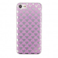 Cияющий TPU чехол с сердечками для Apple iPhone 7 (4.7") Фиолетовый
