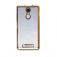 Прозрачный силиконовый чехол для Xiaomi Redmi Note 3 / Redmi Note 3 Pro с глянцевой окантовкой Золотой