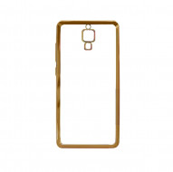 Прозрачный силиконовый чехол для Xiaomi Redmi Note с глянцевой окантовкой Золотой