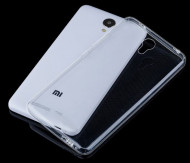 Тонкий прозрачный силиконовый чехол Msvii для Xiaomi Redmi Note 2 / Redmi Note 2 Prime с заглушкой Бесцветный