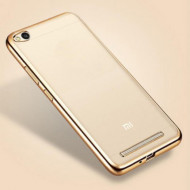 Прозрачный силиконовый чехол для Xiaomi Redmi 4a с глянцевой окантовкой Золотой