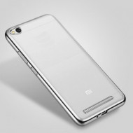Прозрачный силиконовый чехол для Xiaomi Redmi 4a с глянцевой окантовкой Серебряный