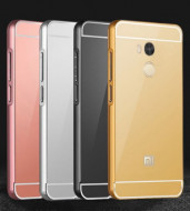 Металлический бампер с акриловой вставкой с зеркальным покрытием для Xiaomi Redmi 4 Pro / 4 Prime Серебряный