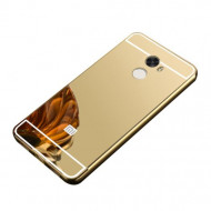 Металлический бампер с акриловой вставкой с зеркальным покрытием для Xiaomi Redmi 4 Золотой