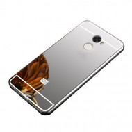 Металлический бампер с акриловой вставкой с зеркальным покрытием для Xiaomi Redmi 4 Серебряный