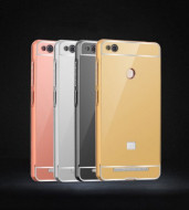 Металлический бампер с акриловой вставкой с зеркальным покрытием для Xiaomi Redmi 3 Pro / Redmi 3s Черный