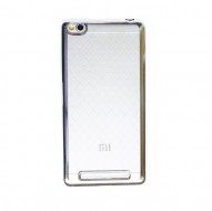 Прозрачный силиконовый чехол для Xiaomi Redmi 3 с глянцевой окантовкой Серебряный