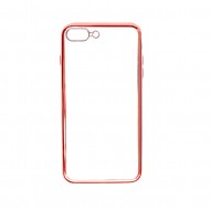 Прозрачный силиконовый чехол для Apple iPhone 7 plus (5.5") с глянцевой окантовкой Розовый