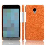 Кожаный чехол-накладка с имитацией кожи крокодила для Meizu M5 Оранжевый