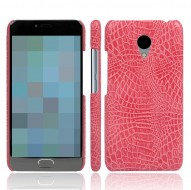Кожаный чехол-накладка с имитацией кожи крокодила для Meizu M5 Розовый