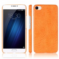 Кожаный чехол-накладка с имитацией кожи крокодила для Meizu U10 Оранжевый