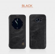 Кожаный чехол (книжка) Nillkin Qin Series для Samsung G935F Galaxy S7 Edge Черный с окошком