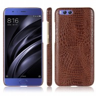 Кожаный чехол-накладка с имитацией кожи крокодила для Xiaomi Mi 6 Коричневый