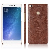 Кожаный чехол-накладка с имитацией кожи крокодила для Xiaomi Mi Max 2 Коричневый