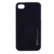 TPU чехол Mercury iJelly Metal series для Apple iPhone 4/4S Черный