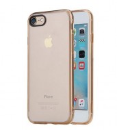 TPU+PC чехол Rock Pure Series для Apple iPhone 7 (4.7") Золотой / Transparent Gold