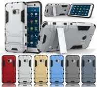 Ударопрочный чехол-подставка Transformer для HTC 10 / 10 Lifestyle с мощной защитой корпуса Серый / Metal slate