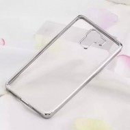 Прозрачный силиконовый чехол для Huawei Honor 7 с глянцевой окантовкой Серебряный